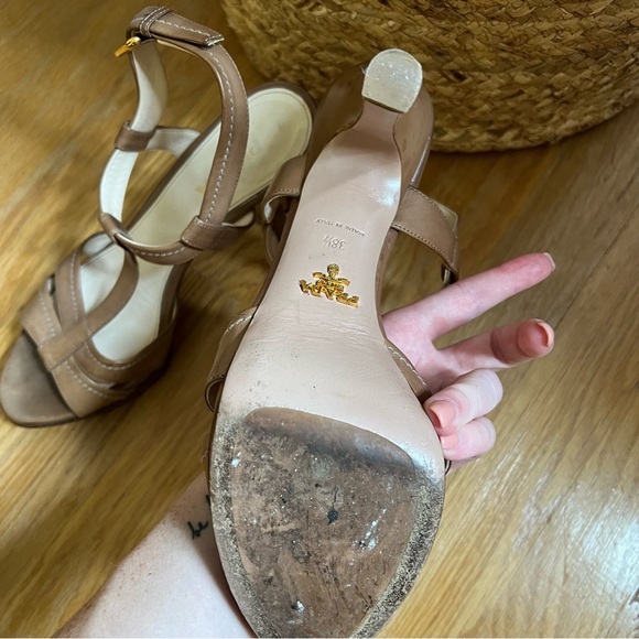 Brown Prada open toed heel ~ size 38.5 ~ designer hell - Picture 5 of 6